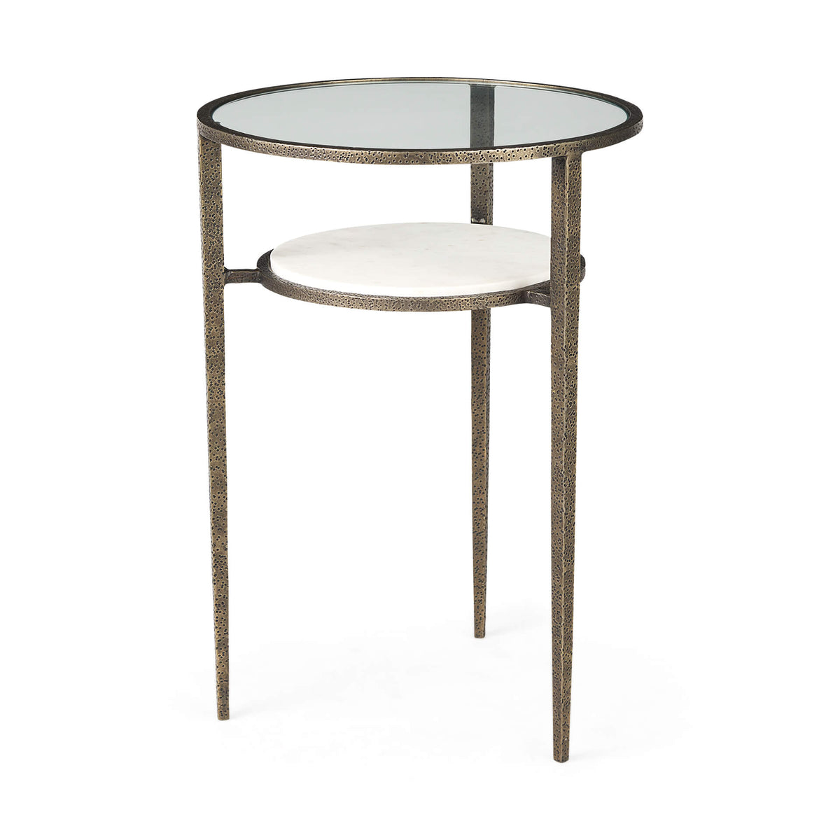 MERCANA FELICITY ANTIQUE GOLD BASE SIDE TABLE 69254-AB