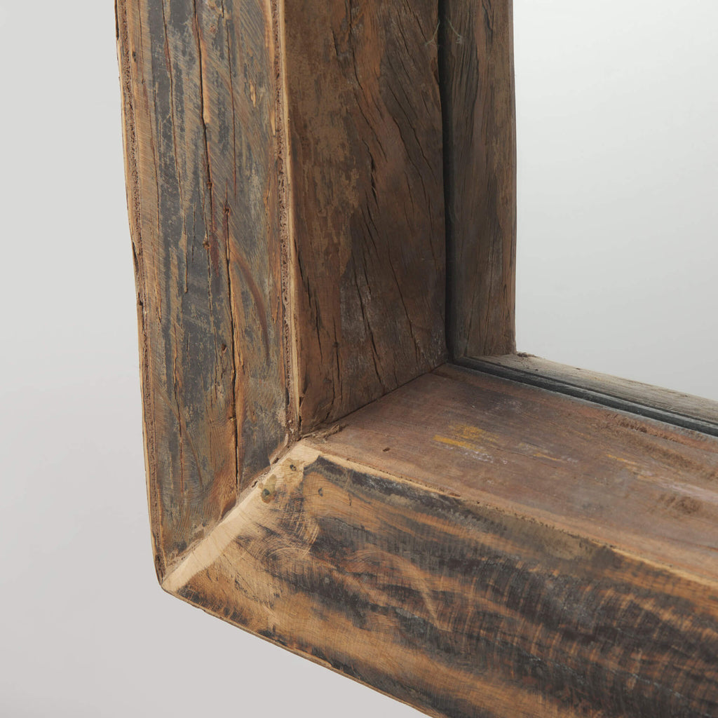 MERCANA GEROME BROWN WOOD WALL MIRROR 69156
