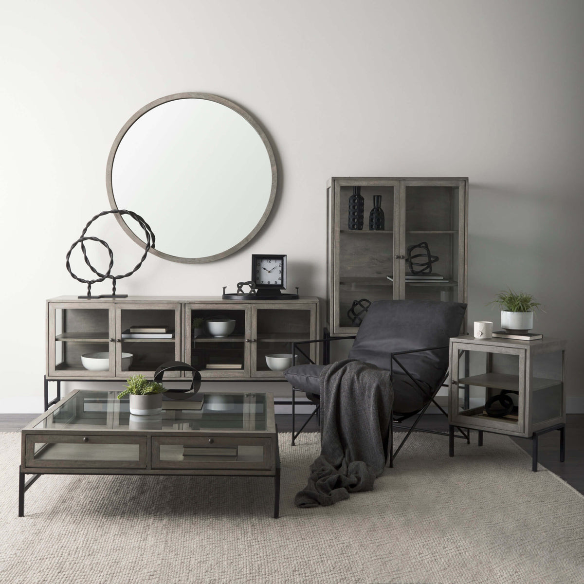 MERCANA GAMBIT 46" GRAY WASH WOOD MIRROR 69236