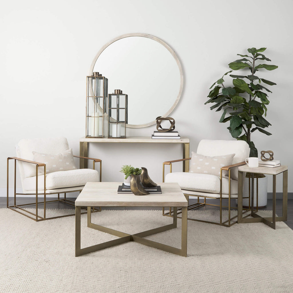 MERCANA FAYE GOLD METAL CONSOLE TABLE 69182