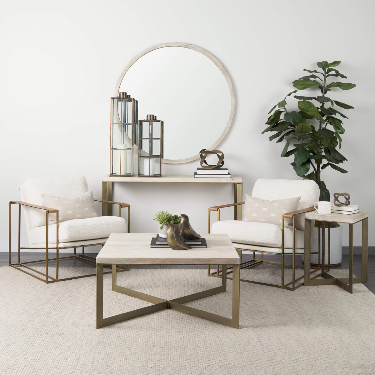 MERCANA FAYE GOLD METAL CONSOLE TABLE 69182