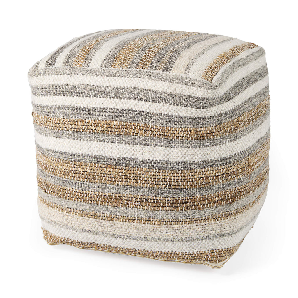 MERCANA AAHANA STRIPED HEMP AND COTTON POUF 69502