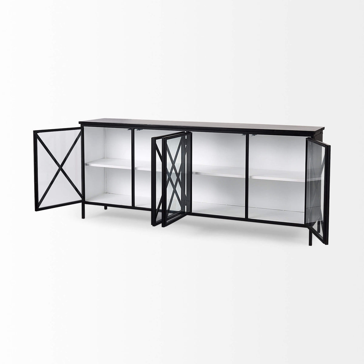 MERCANA AURELIA DARK IRON FOUR DOOR CABINET 69266