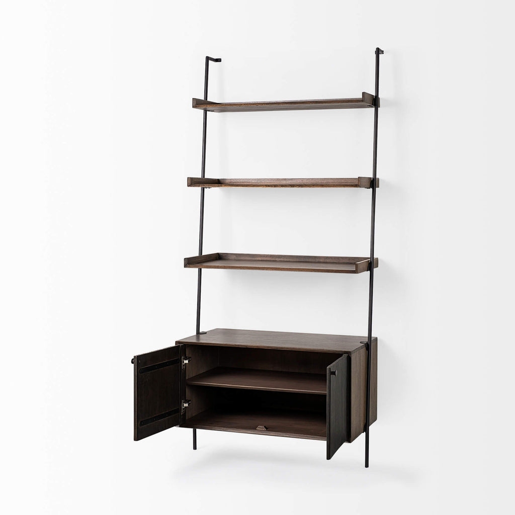 MERCANA GRACE TWO-TONED WOOD SHELVING UNIT 68847-AB