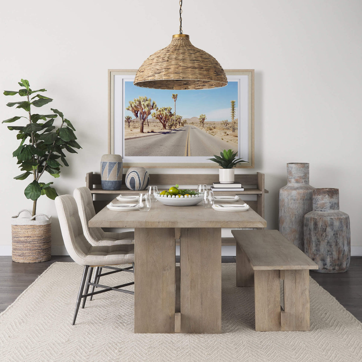 MERCANA AIDA LIGHT GRAY WOOD DINING TABLE 69199