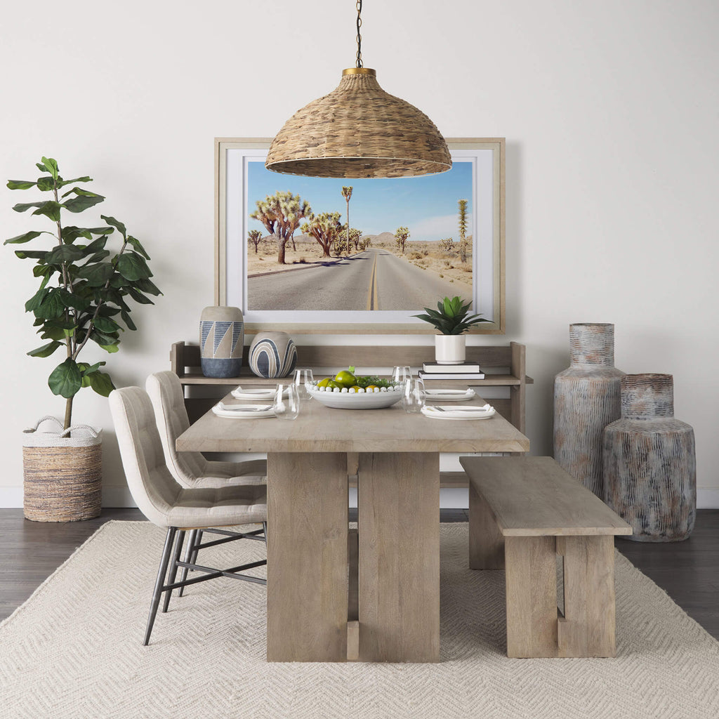 MERCANA AIDA LIGHT GRAY WOOD DINING BENCH 69195