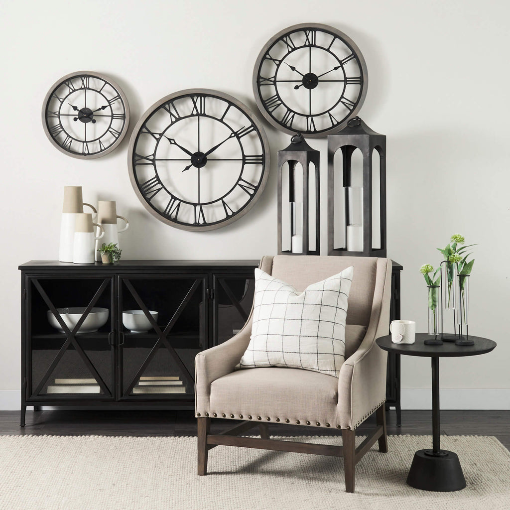 MERCANA POPPY BLACK METAL WITH GLASS DOOR SIDEBOARD 50524