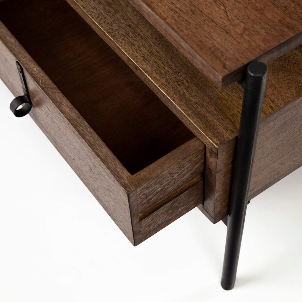 MERCANA GLENN DARK WOOD DRAWER COFFEE TABLE 69016