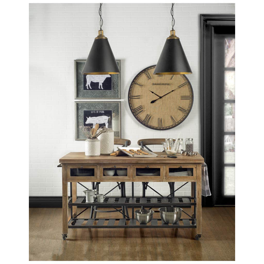 MERCANA STUART SOLID WOOD TOP KITCHEN ISLAND 67103