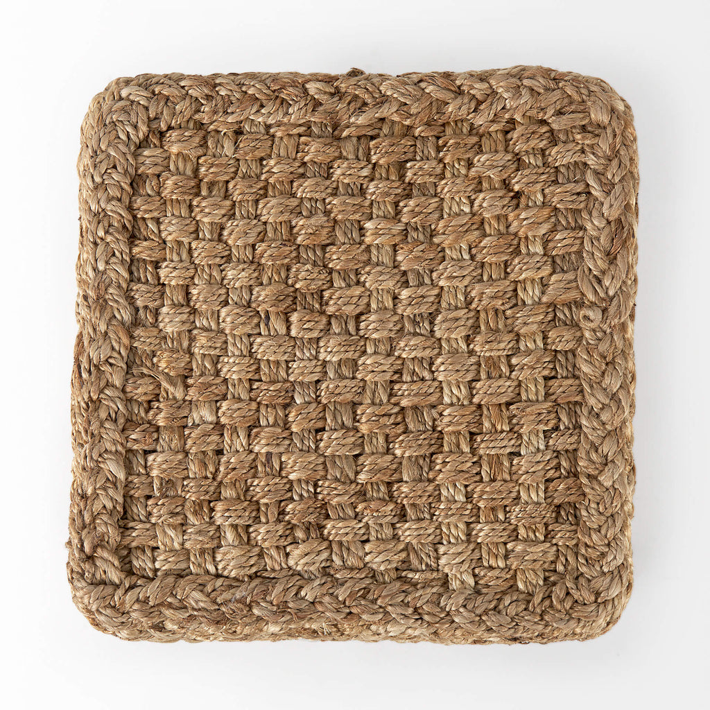 MERCANA AYLIN SQUARE BROWN JUTE POUF 69447