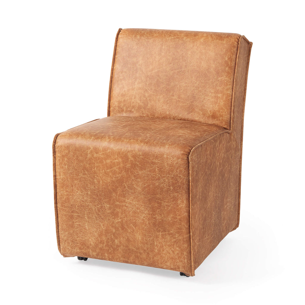 MERCANA DAMON FAUX LEATHER DINING CHAIR SET OF TWO 69614