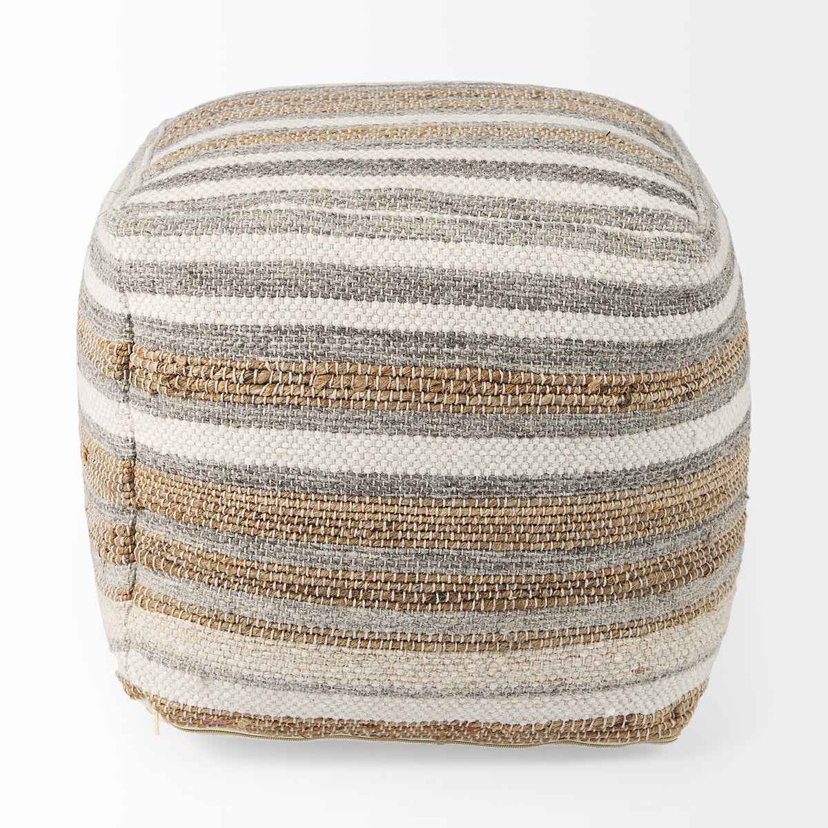 MERCANA AAHANA STRIPED HEMP AND COTTON POUF 69502