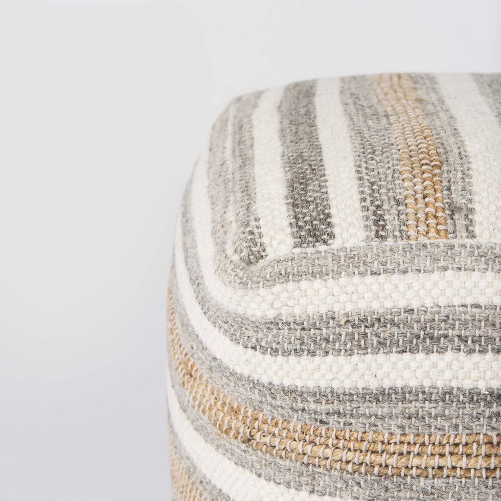 MERCANA AAHANA STRIPED HEMP AND COTTON POUF 69502