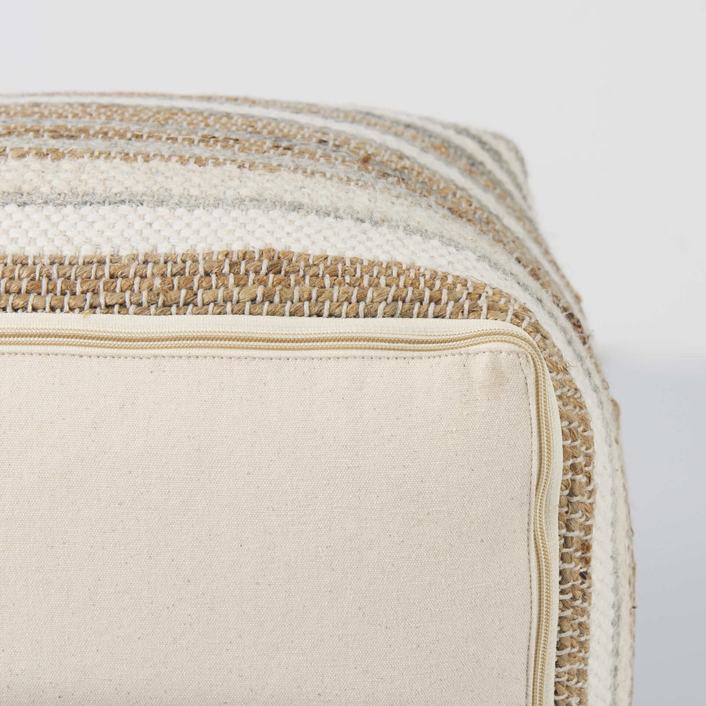 MERCANA AAHANA STRIPED HEMP AND COTTON POUF 69502
