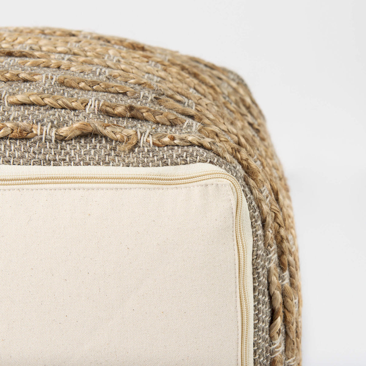 MERCANA BINITA STRIPED HEMP AND COTTON POUF 69509