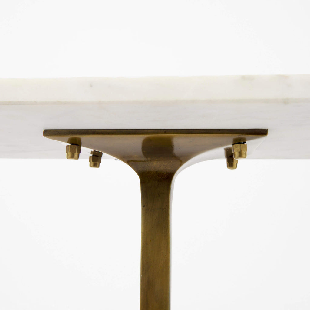 MERCANA PRESTON WHITE MARBLE TOP ACCENT TABLE 69672