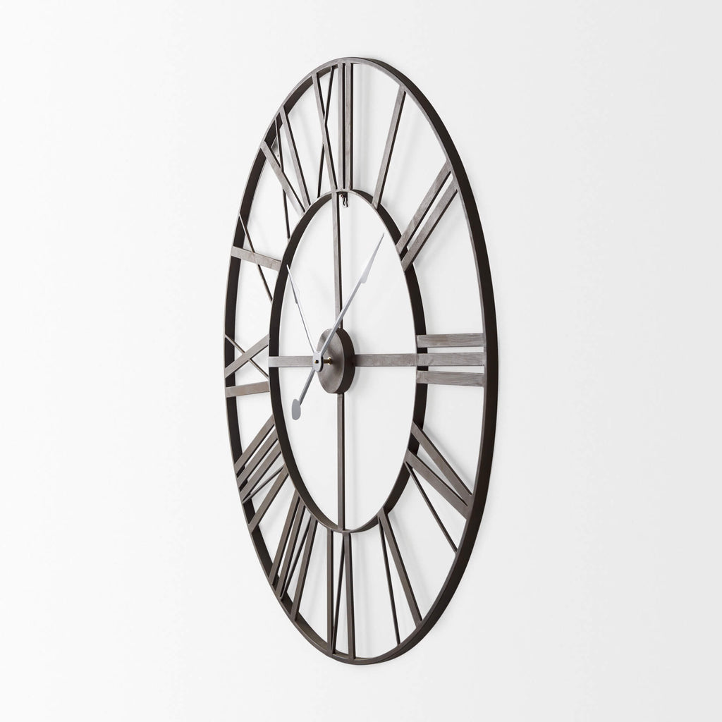 MERCANA PENDER 40" BLACK IRON WALL CLOCK 69652
