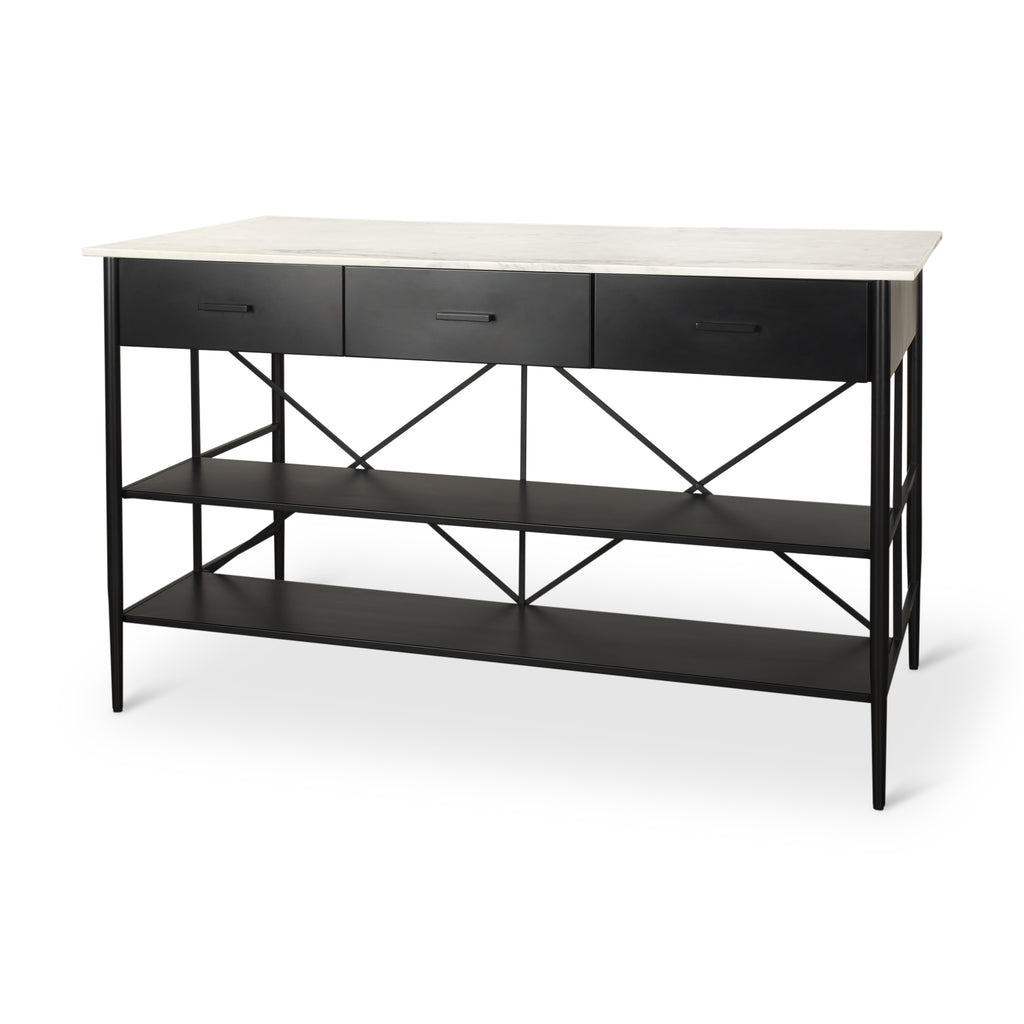 MERCANA AMIKA MARBLE TOP KITCHEN ISLAND 69936-AB