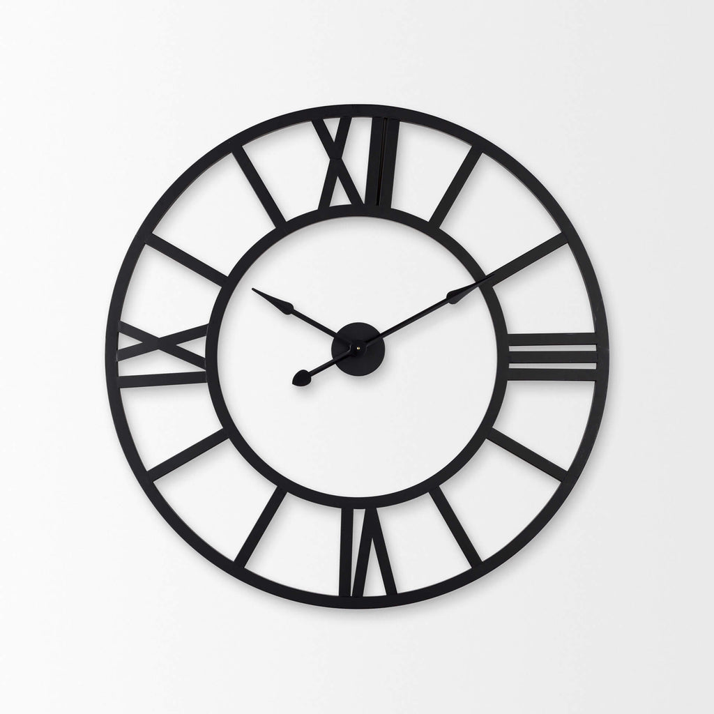 MERCANA STOKE 30" BLACK IRON WALL CLOCK 69657