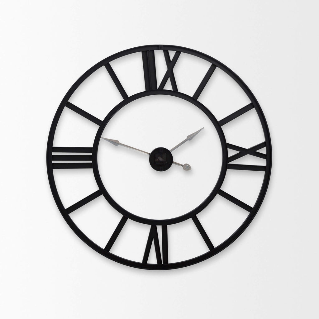 MERCANA STOKE 30" BLACK IRON WALL CLOCK 69657