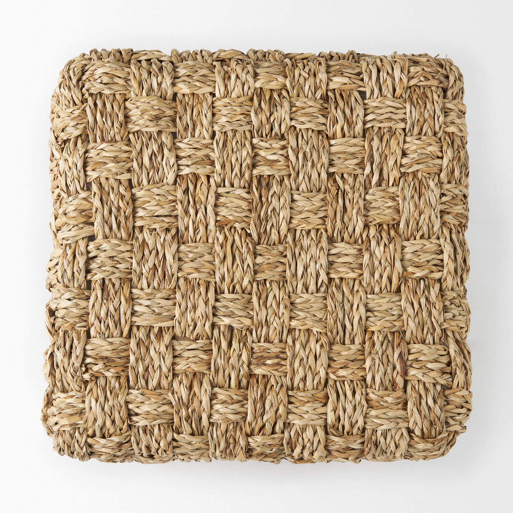MERCANA ADELE BROWN SEAGRASS WOVEN POUF 69605