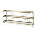 MERCANA TREY GOLD METAL AND GLASS CONSOLE 69782