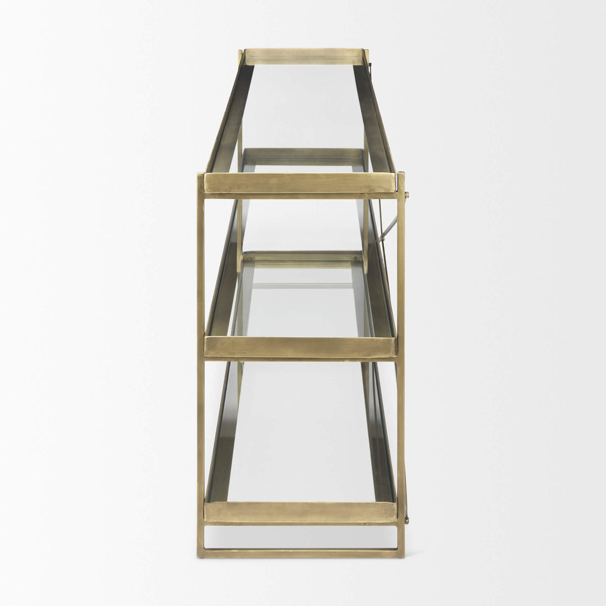 MERCANA TREY GOLD METAL AND GLASS CONSOLE 69782