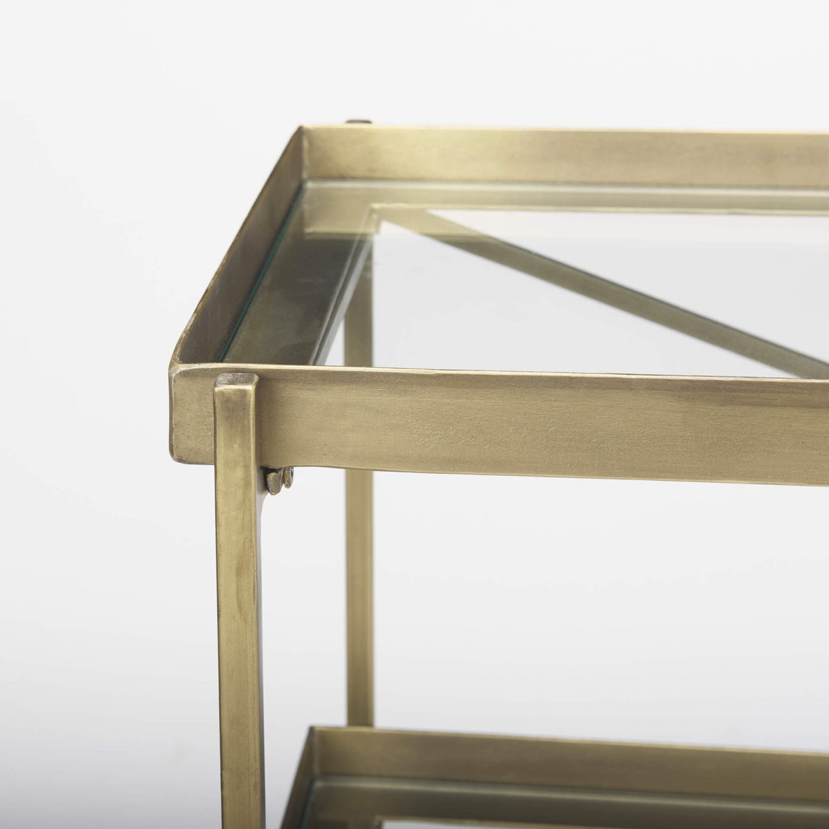 MERCANA TREY GOLD METAL AND GLASS CONSOLE 69782