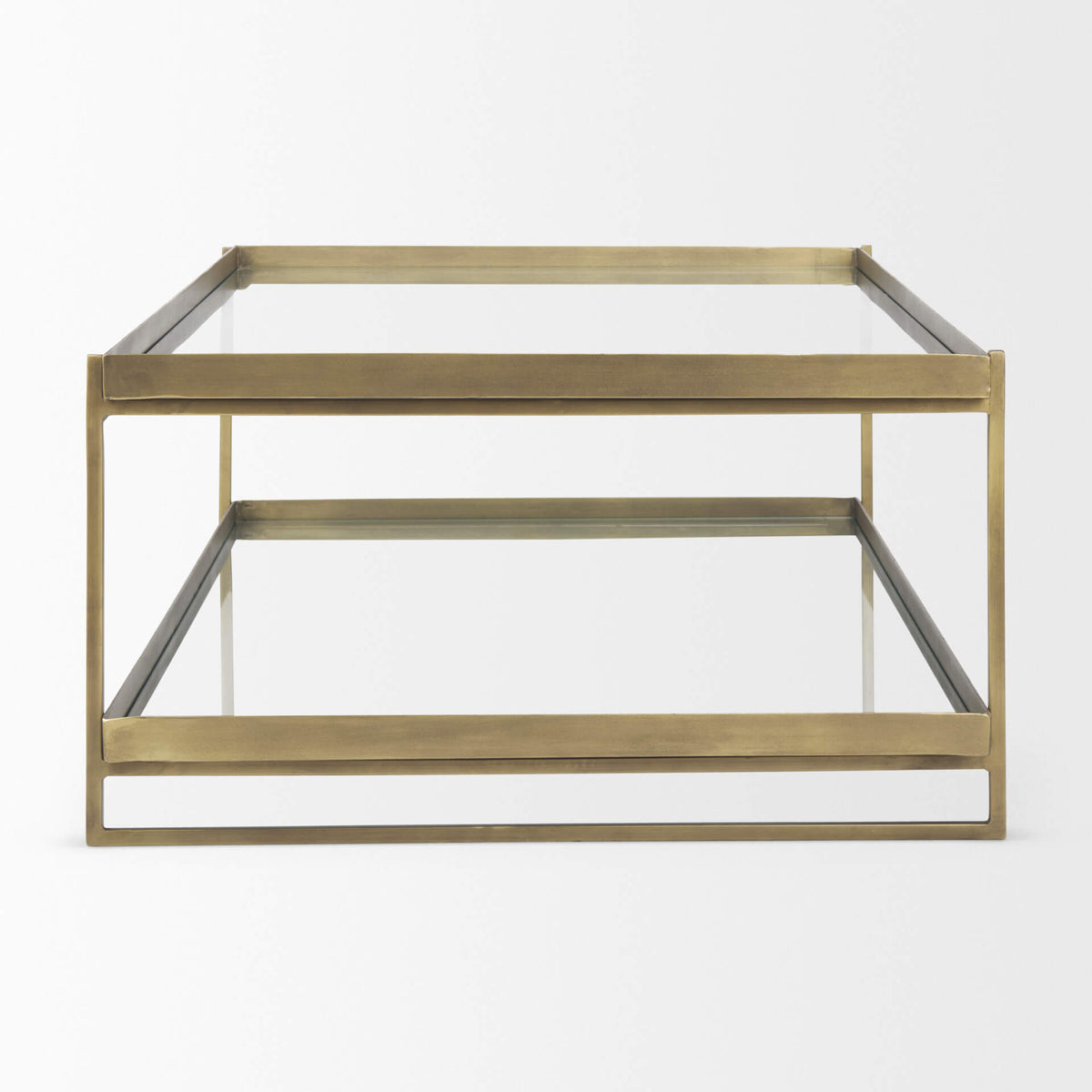 MERCANA TREY GOLD METAL AND GLASS COFFEE TABLE 69783
