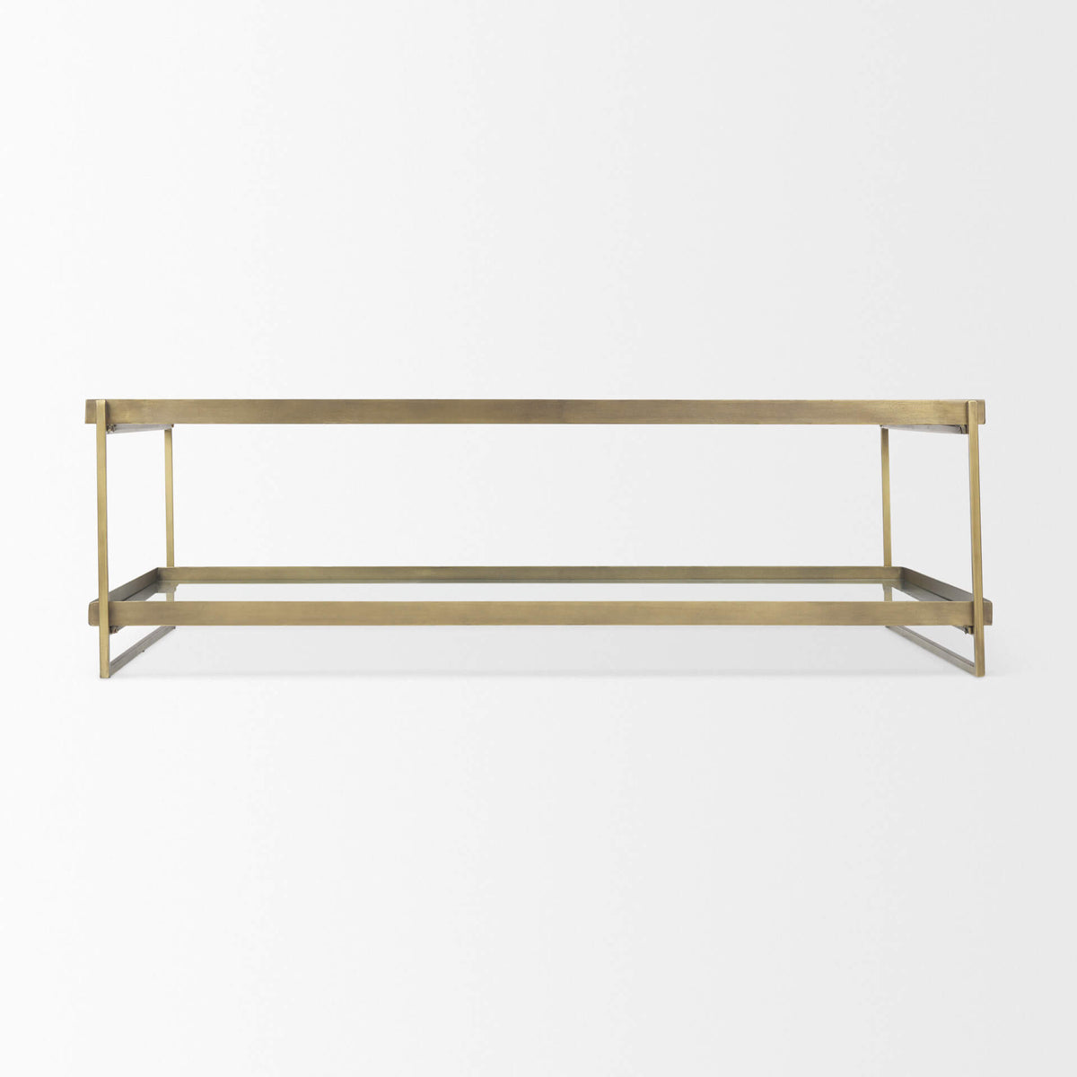 MERCANA TREY GOLD METAL AND GLASS COFFEE TABLE 69783