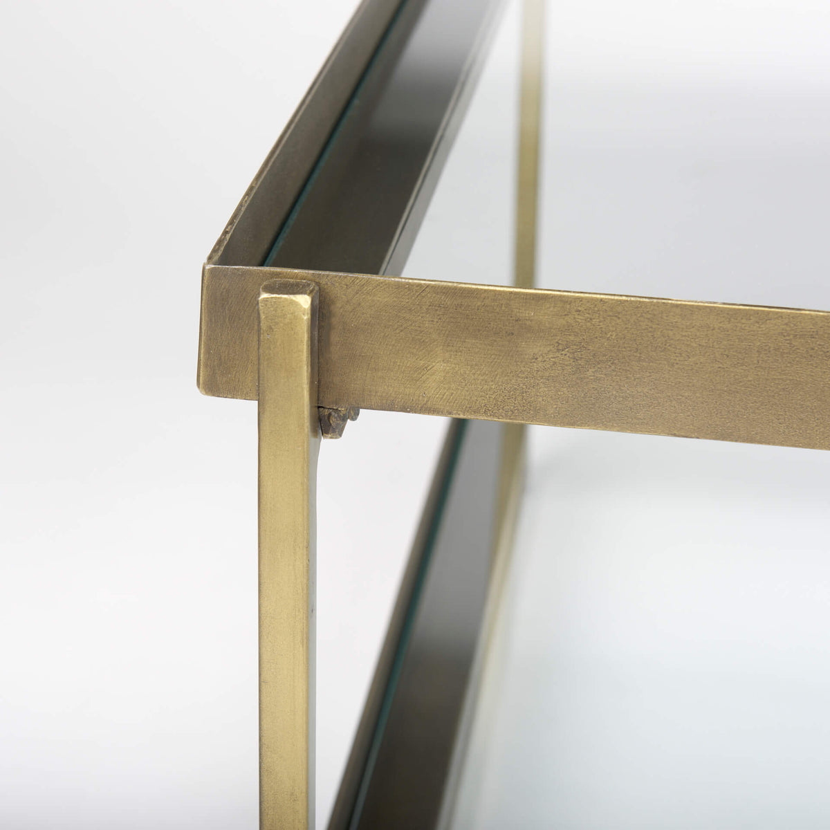 MERCANA TREY GOLD METAL AND GLASS COFFEE TABLE 69783