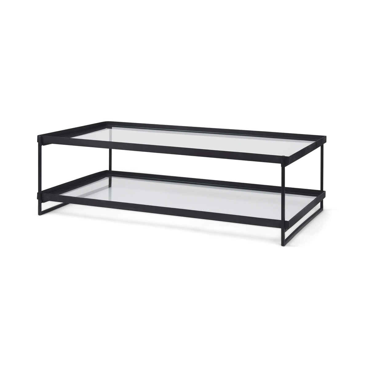 MERCANA TREY BLACK METAL AND GLASS COFFEE TABLE 69786