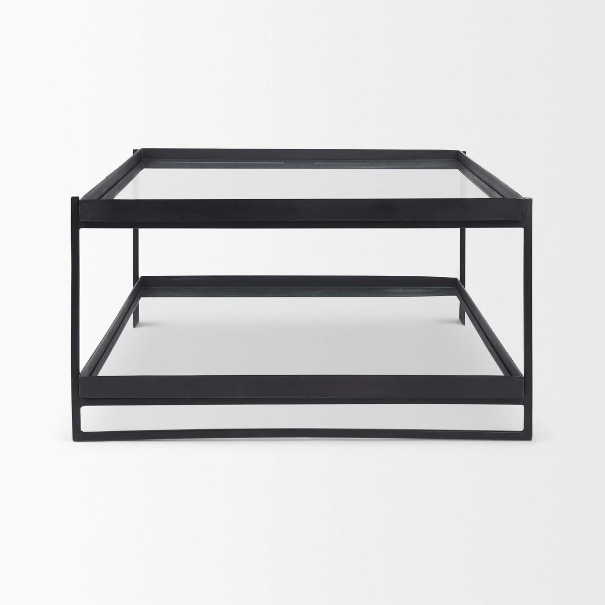 MERCANA TREY BLACK METAL AND GLASS COFFEE TABLE 69786