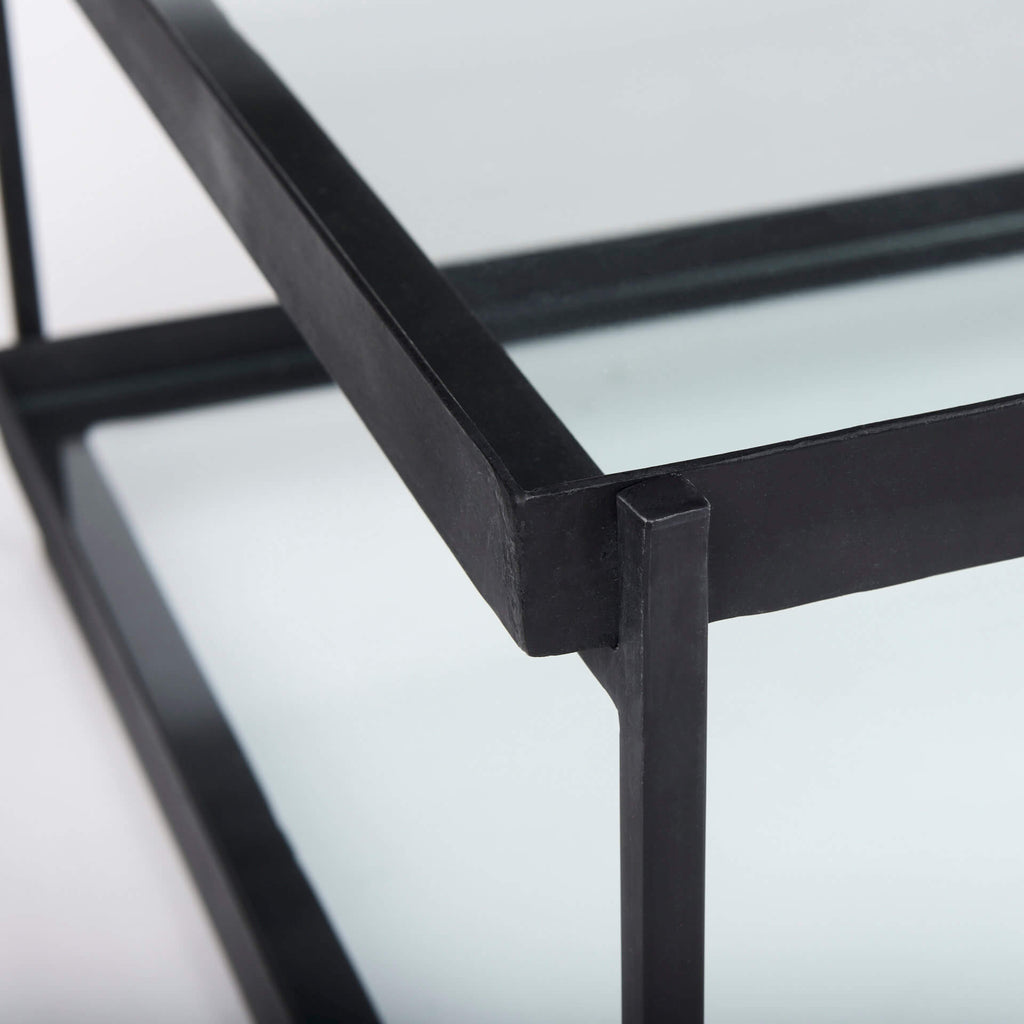 MERCANA TREY BLACK METAL AND GLASS COFFEE TABLE 69786