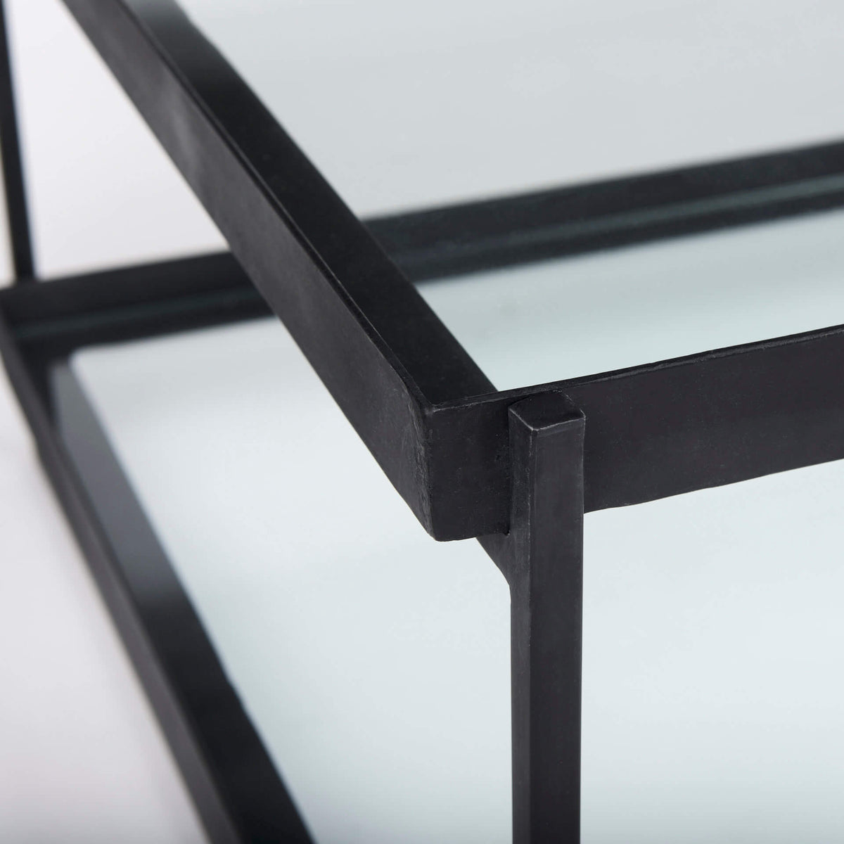 MERCANA TREY BLACK METAL AND GLASS COFFEE TABLE 69786