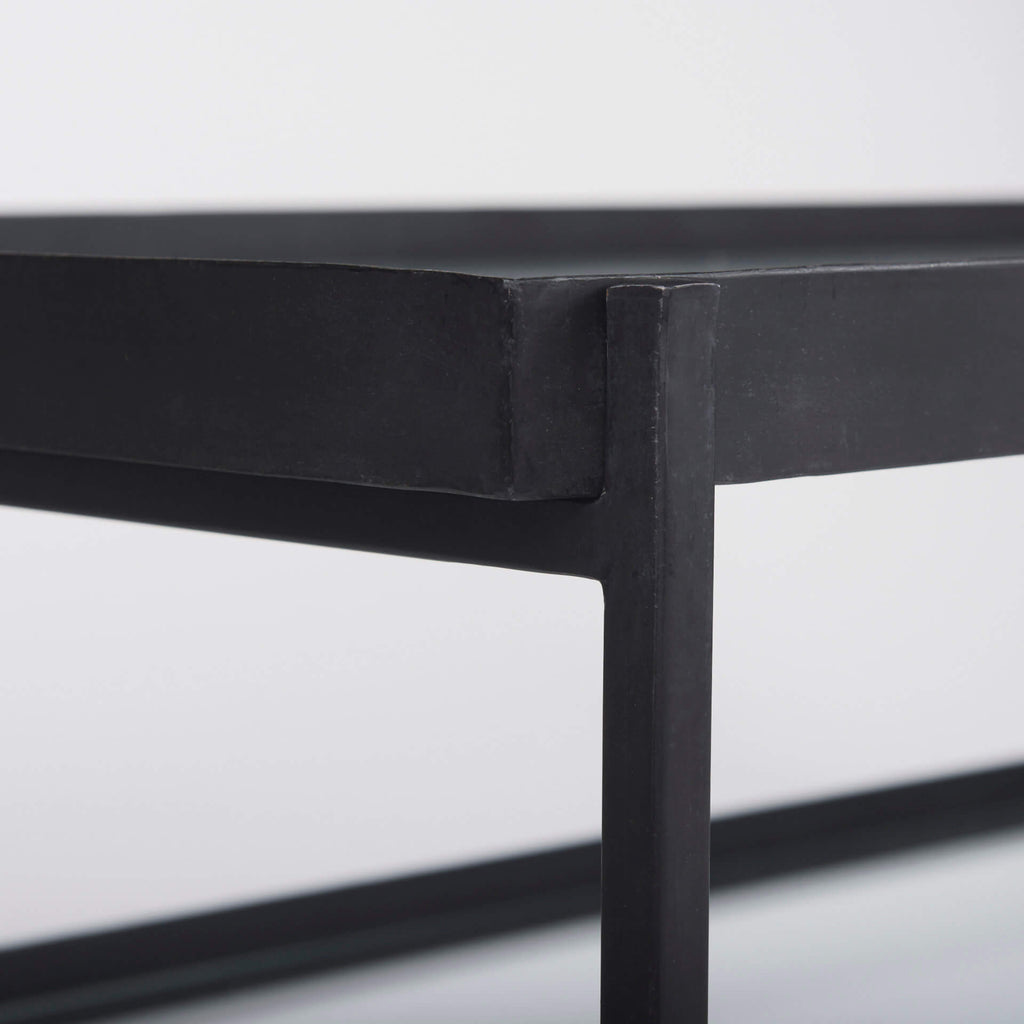 MERCANA TREY BLACK METAL AND GLASS COFFEE TABLE 69786
