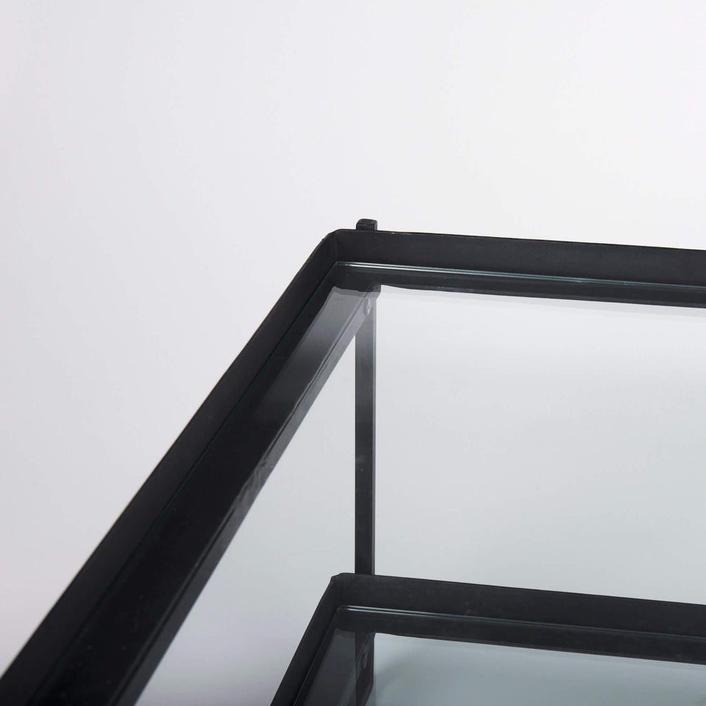 MERCANA TREY BLACK METAL AND GLASS COFFEE TABLE 69786