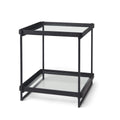 MERCANA TREY BLACK METAL AND GLASS END TABLE 69787
