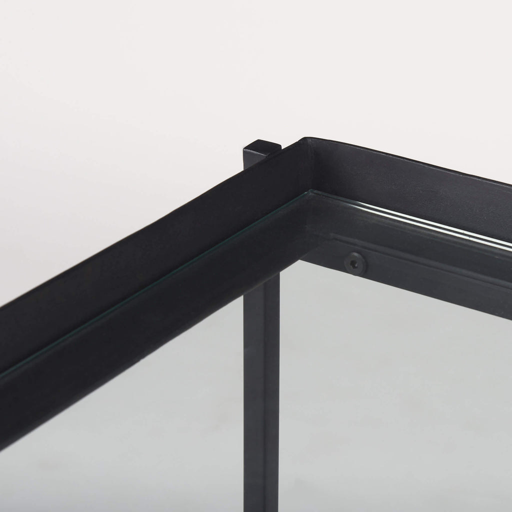 MERCANA TREY BLACK METAL AND GLASS END TABLE 69787
