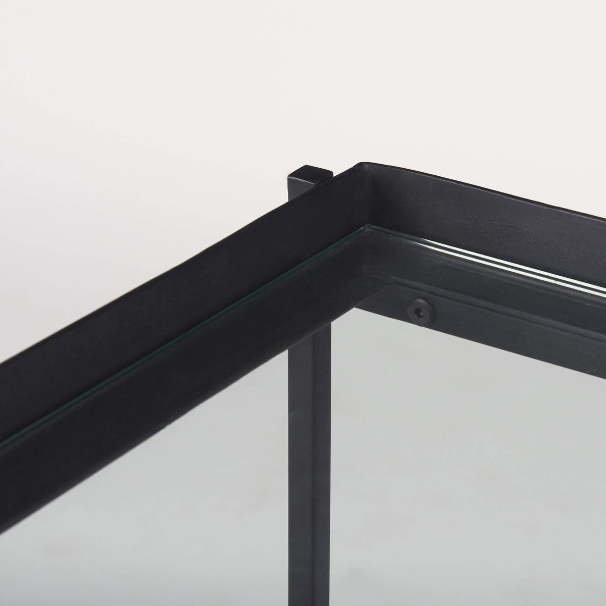 MERCANA TREY BLACK METAL AND GLASS END TABLE 69787