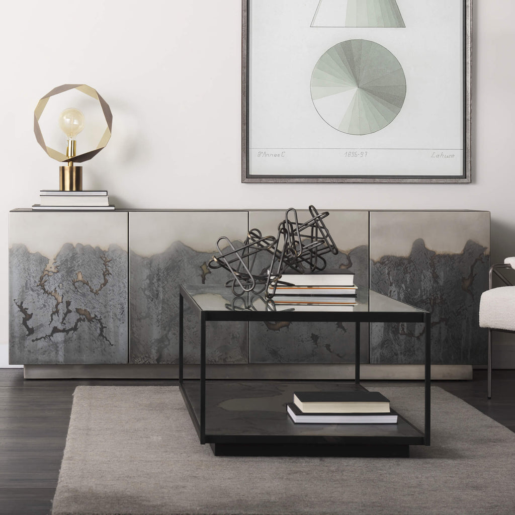 MERCANA ROXDALE ACID WASH METAL SIDEBOARD 69260