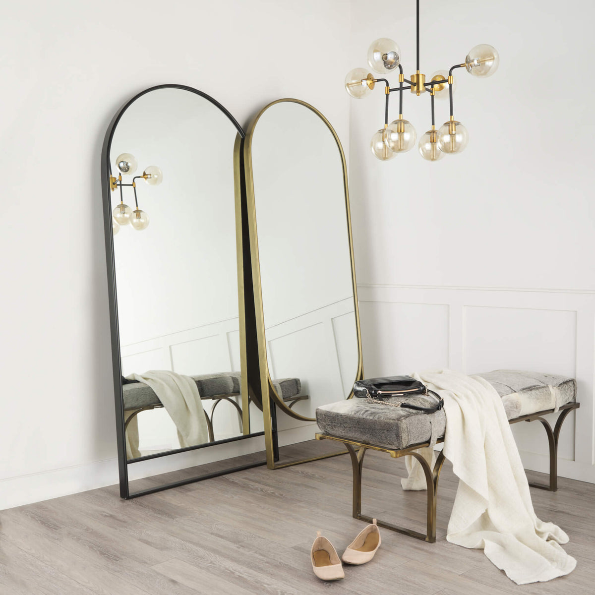 MERCANA SADIE BLACK METAL FLOOR MIRROR 69536
