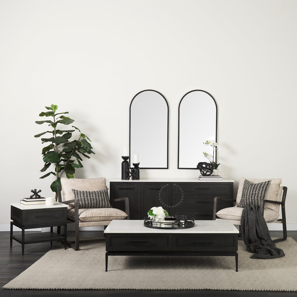 MERCANA DIVINA WHITE MARBLE TOP SIDE TABLE 69237
