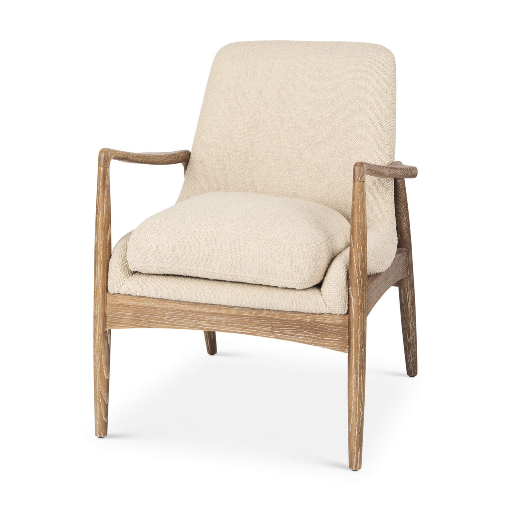 MERCANA WESTAN CREAM BOUCLE FABRIC ACCENT CHAIR 69814