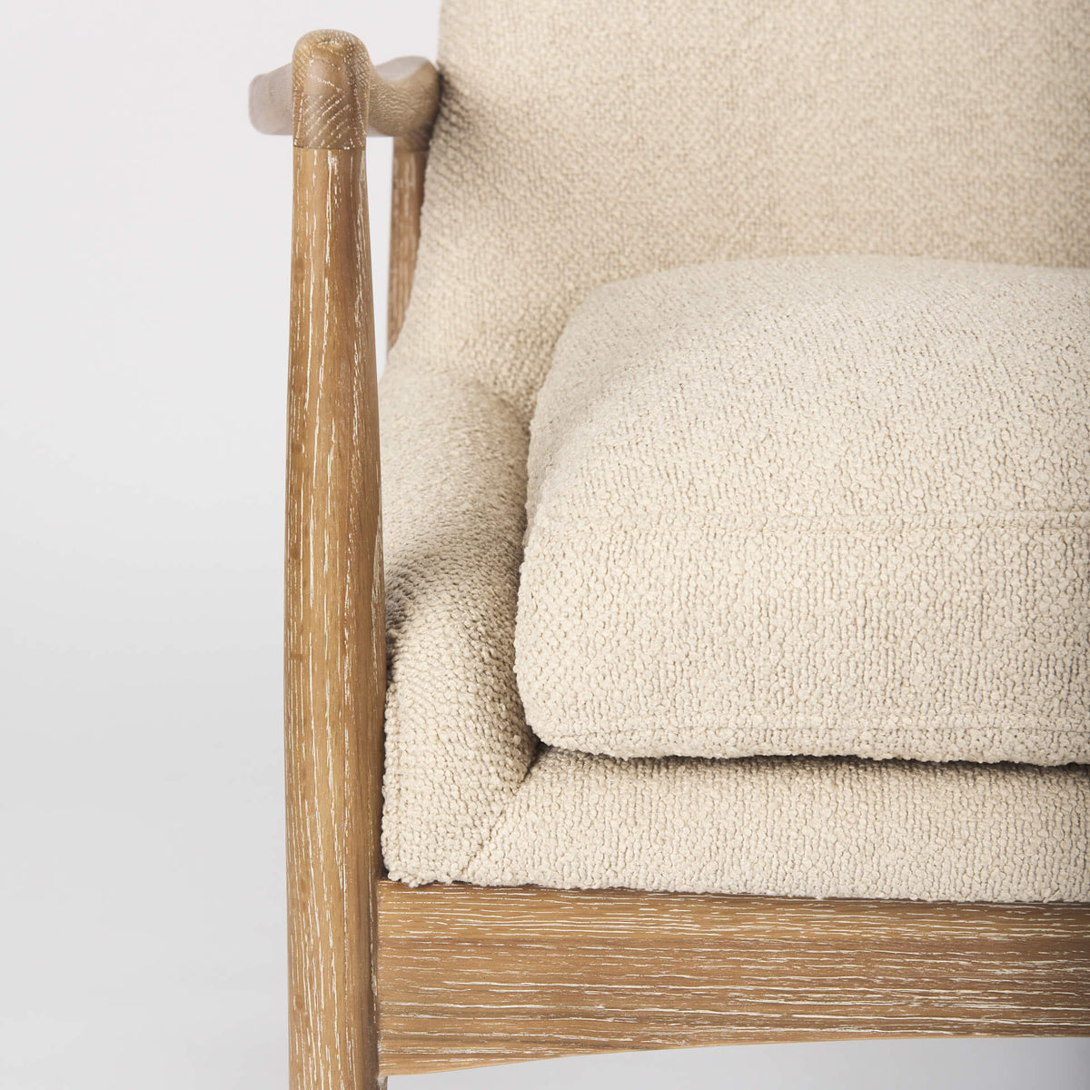 MERCANA WESTAN CREAM BOUCLE FABRIC ACCENT CHAIR 69814