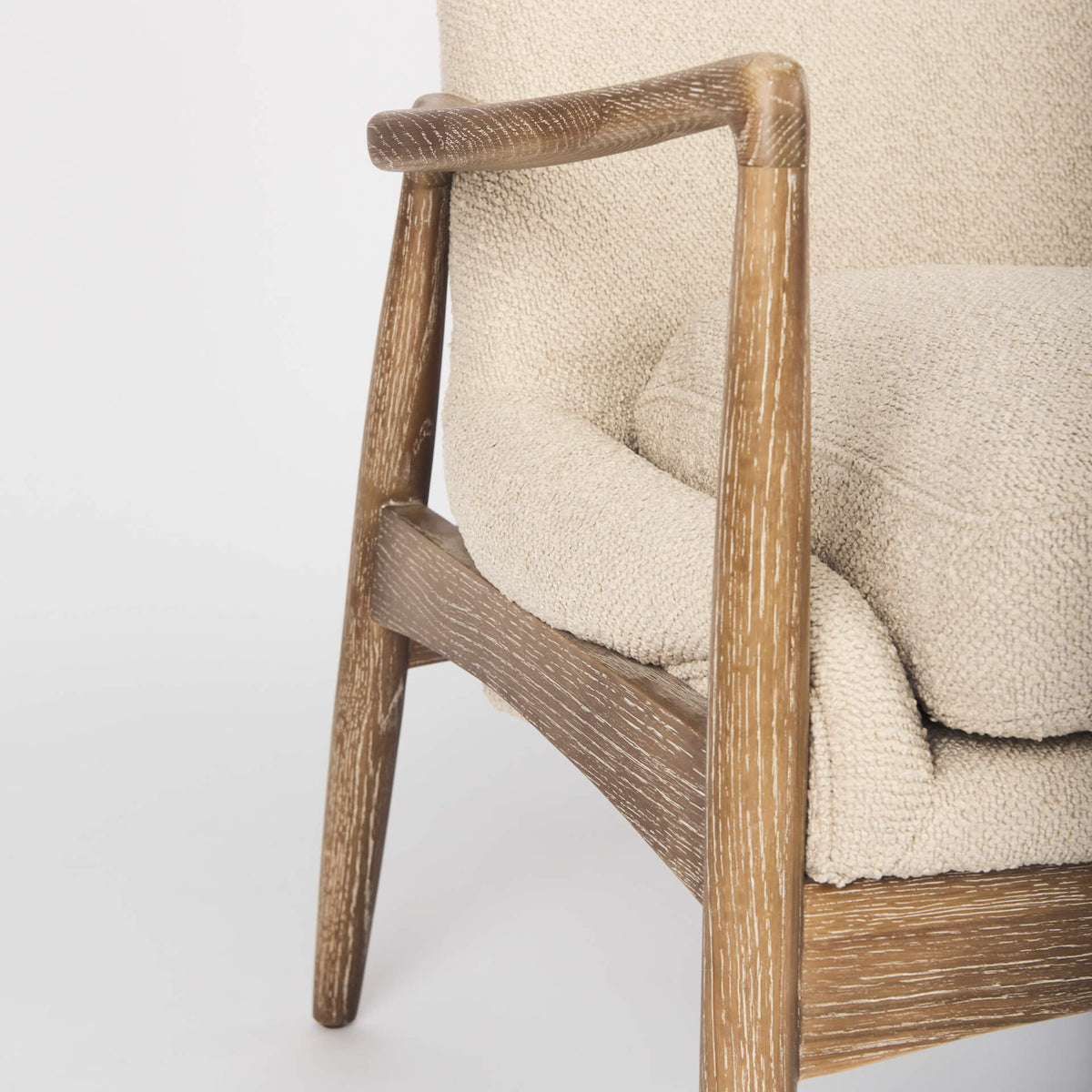 MERCANA WESTAN CREAM BOUCLE FABRIC ACCENT CHAIR 69814