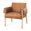 MERCANA ASHTON BROWN LEATHER ACCENT CHAIR 69817