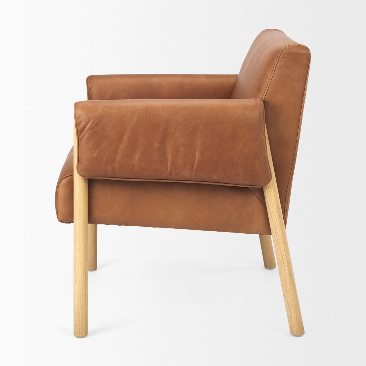 MERCANA ASHTON BROWN LEATHER ACCENT CHAIR 69817