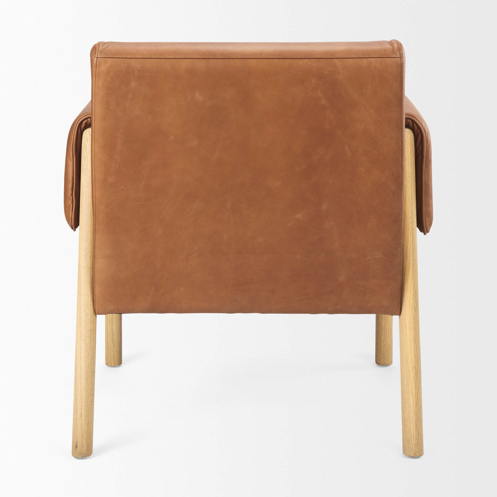 MERCANA ASHTON BROWN LEATHER ACCENT CHAIR 69817