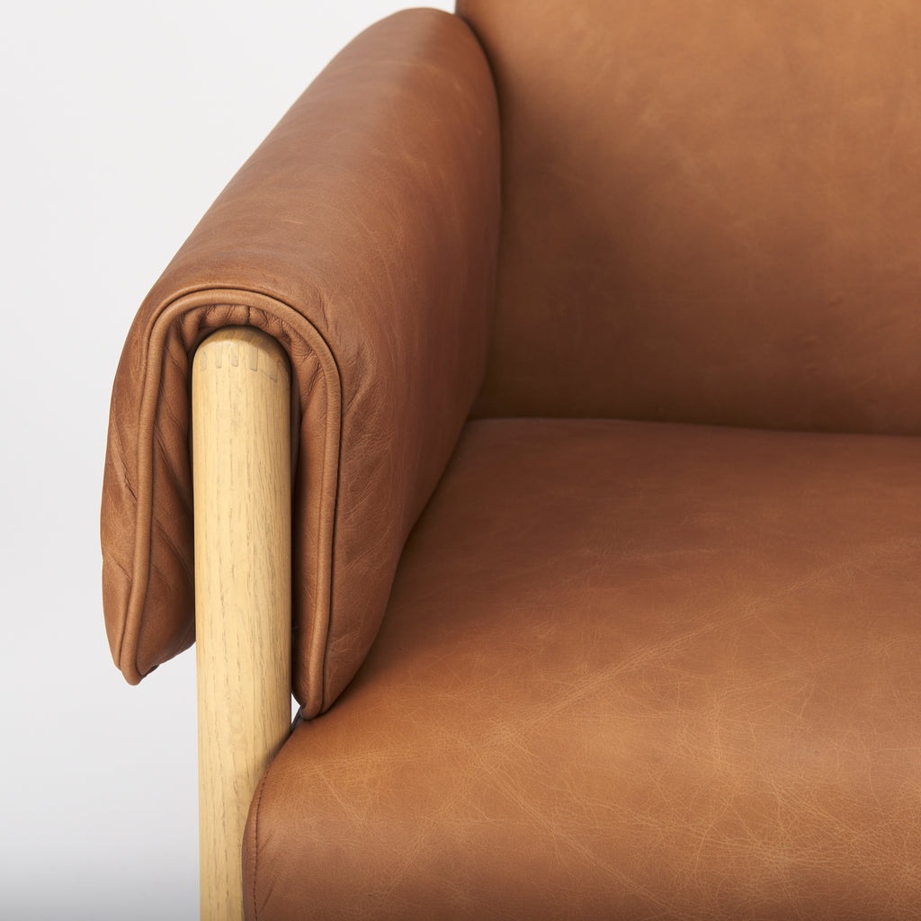 MERCANA ASHTON BROWN LEATHER ACCENT CHAIR 69817
